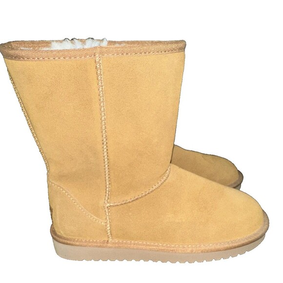 Koolaburra By UGG Boots Womens Sz 6 Short Shearling Winter 1017090 Brown Suede - Picture 3 of 8